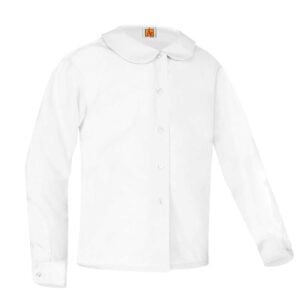 Blouse-Peter Pan style- Long Sleeve-Girls- with embroidered school logo- Chapel Dress- All Grades