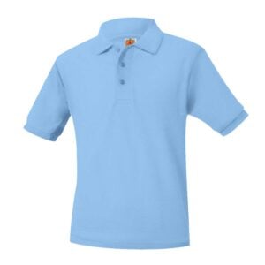 KNIT Polo s/s  sleeve -NO LOGO - "A+ Brand" - YOUTH - Light Blue