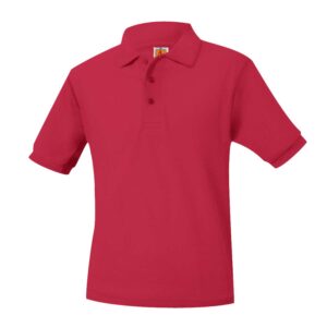 KNIT Polo s/s  sleeve -NO LOGO - "A+ Brand" -YOUTH -RED