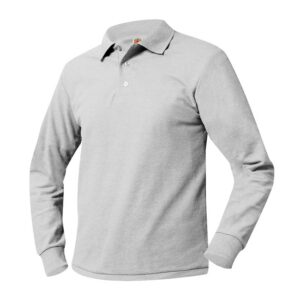 Knit-Long sleeve-POLO-Unisex-with embroidered School Logo-ADULT sizes