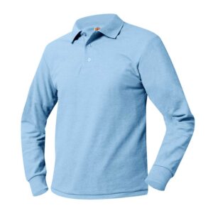 BOYS -KNIT Polo- Long Sleeve- with embroidered School Logo