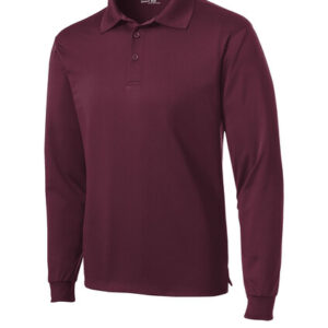 POLO-Long Sleeve-Performance-cool tek -Unisex-ADULT- with School logo embroidered -GRADES -1st-12th Grade