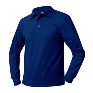 POLO- Pique Knit Polo L/s  sleeve- no- Logo -Unisex-ADULT