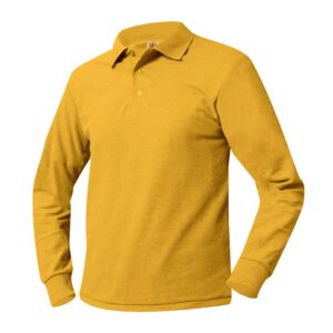 POLO- Pique Knit Polo L/S  sleeve- no Logo -Unisex-ADULT