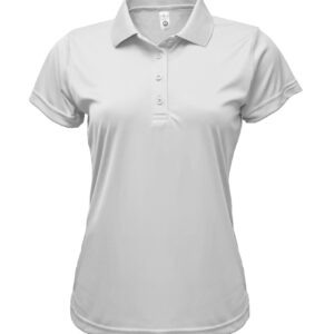 POLOS- Cool-tek performance -with school Emblem-Size-YOUNG LADIES - White