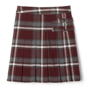 SCOOTER-Plaid Burgundy -2tab -GIRLS sizes- 4 to 20- GRADES 1st-12th