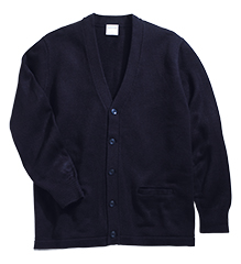 Sweater w/ pockets v- neck with  Embroidered School Logo-Unisex