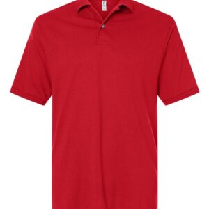 Knit -POLO s/s Sleeve with DTF school Logo-Unisex-YOUTH-7th & 8thGrade Middle School-RED