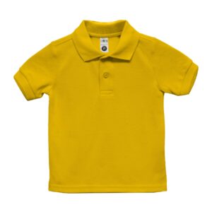 Knit POLO S/Sleeve -with School logo embroidered -TODDLER- 2t-4T- GOLD