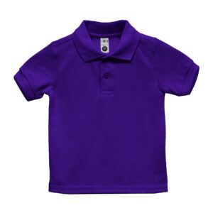 Knit POLO S/Sleeve -with School logo embroidered -TODDLER- 2t-4T- ROYAL