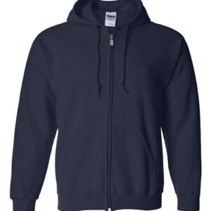 Sweatshirt -Full ZIP Hooded - With DTF School Logo-ADULT-NAVY