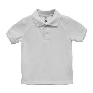 Knit POLO S/Sleeve -NO logo embroidered -TODDLER- 2t-4T-White
