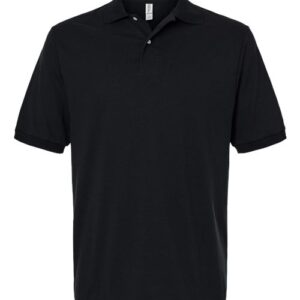 POLO -knit -with DTF school Logo-S/Sleeve -Unisex-ADULT-6th Grade - Middle school - BLACK