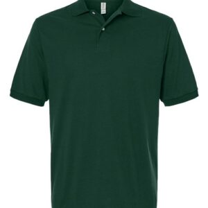POLO -knit -with DTF school Logo-S/Sleeve -Unisex-ADULT--9th-12th Grade HIGHSCHOOL - (JJAEP Program) HUNTER GREEN