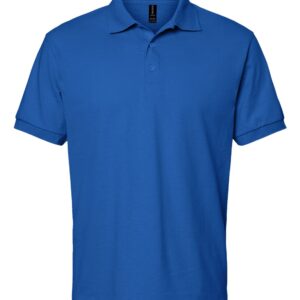 KNIT POLO -with DTF school Logo-S/Sleeve -Unisex-ADULT - ROYAL